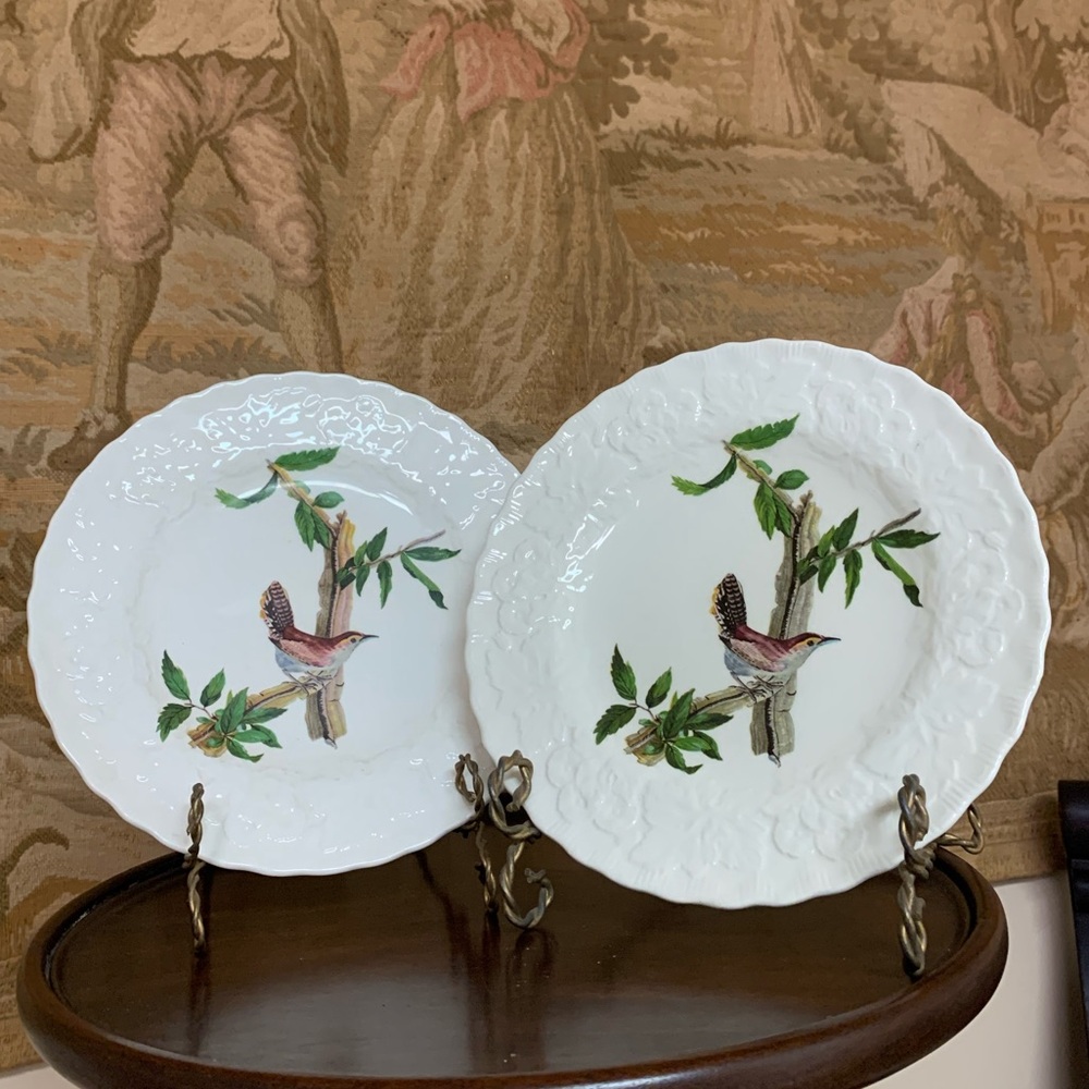 Pair of Bewick’s Wren Side Plate #18 Alfred Meakin England Audubon BoA